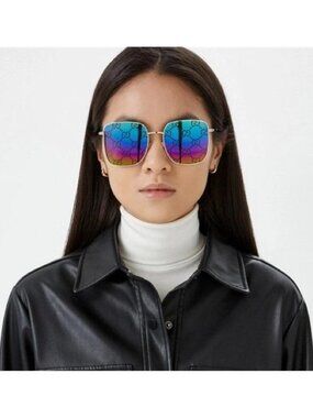 💯 - New Authentic GG0802s Gucci Eyewear GG-monogram square-frame sunglasses